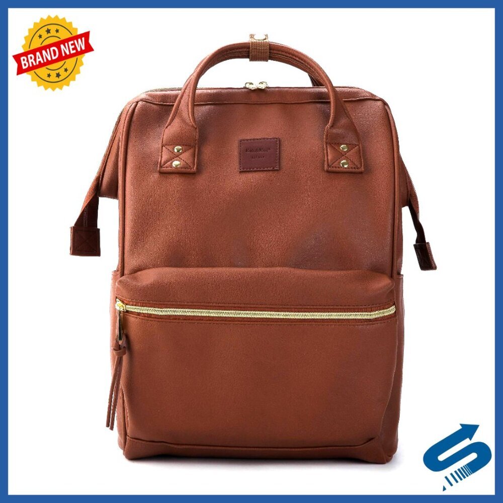 Leather Backpack Professional Minimal Chic Work School Travel Laptop Bag